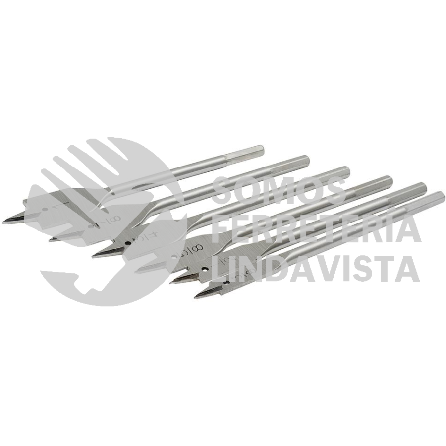 JBP6 JUEGO DE 6 BROCAS PARA MADERA TIPO MANITA PLANA ZANCO HEXAGONAL SURTEK