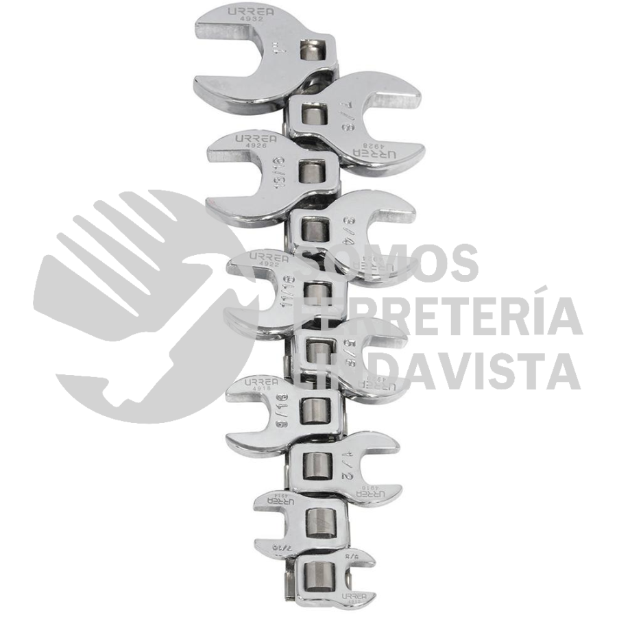 4900-10 JUEGO DE LLAVES PATA DE CUERVO CUADRO DE 3/8", EN PULGADAS, 10
