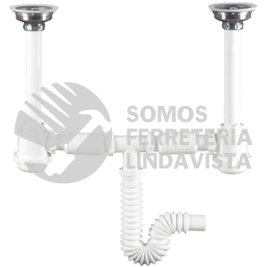 3735 DOBLE CESPOL FLEXIBLE CON BOTE Y CONTRACANASTE AC INOX URREA