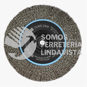 2916 CEPILLO CIRCULAR ONDULADO DE 200X0 30XME CON ALAMBRE DE ACERO INOXIDABLE PARA LIMPIEZA TENAZIT