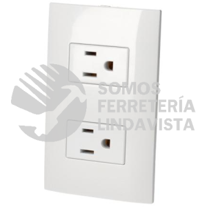 P427B PLACA 1 CONTACTO DUPLEX 1/3, LINEA AMERICANA, COLOR BLANCO SURTEK