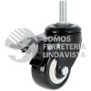 RVNE7B RODAJA DE PVC NEGRO CON ESPIGA ROSCADA CON FRENO 3" SURTEK