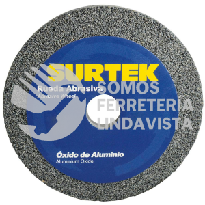 128007 RUEDA ABRASIVA DE OXIDO DE ALUMINIO GRANO 60, 6" X 1" SURTEK