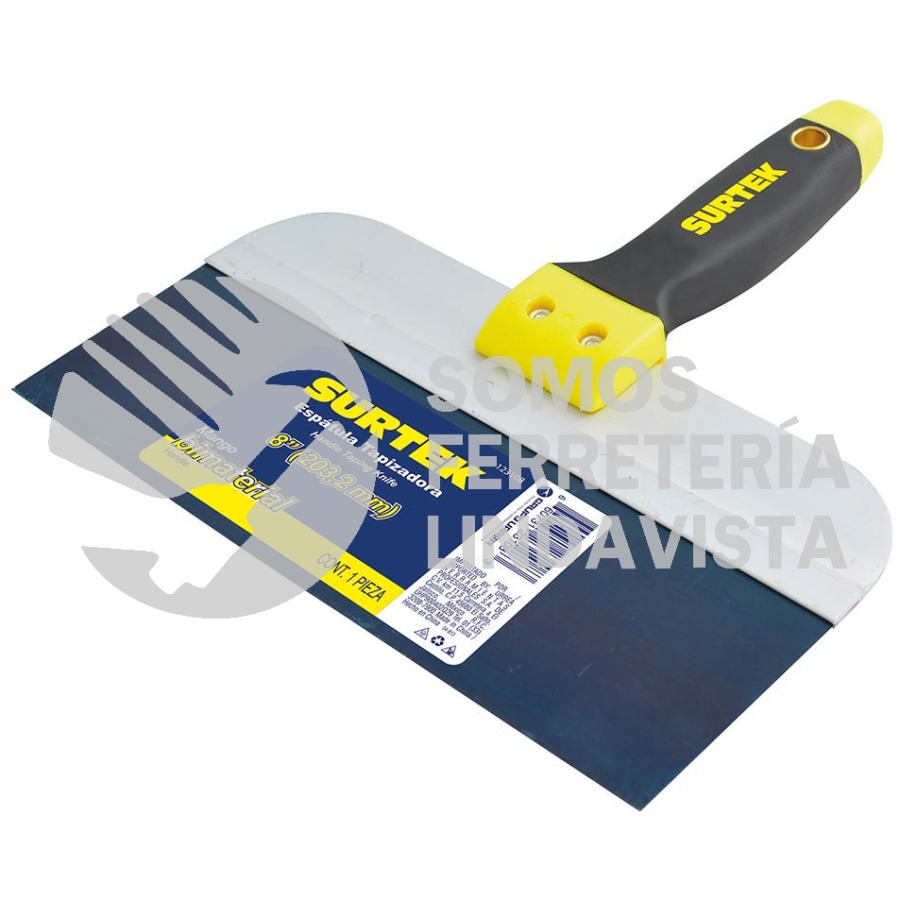 123108 ESPATULA TAPIZADORA DE ACERO DE ALTO CARBON CON MANGO BIMATERIAL 8" SURTEK