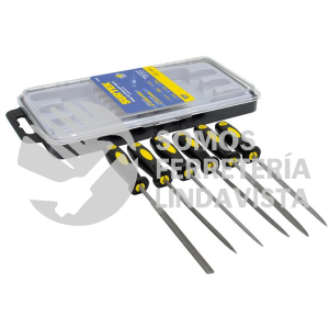120386 JUEGO DE LIMAS COMBINADAS CON MANGO BIMATERIAL PARA JOYERO, 6 PIEZAS SURTEK