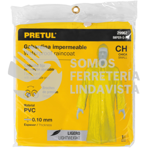 29962 IMPER-S-P GABARDINA IMPERMEABLE LIGERA DE PVC TALLA CH PRETUL