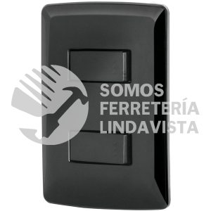 47597 PA-APDO-IN PLACA ARMADA 2 INTERRUPTORES SENCILLOSNEGROLINEA ITALIANA VOLTECK