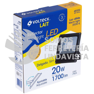 48332 REF-301LC REFLECTOR DELGADO DE LED 20 W LUZ CALIDA VOLTECK