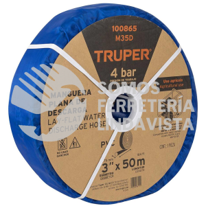 100865 M35D ROLLO DE MANGUERA PLANA DE 3" X 50M DE DESCARGA P/MOTOBOMBA TRUPER