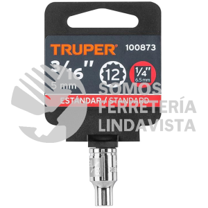 100873 D-1406-B DADO DE 3/16" 12 PUNTAS CUADRO 1/4" TRUPER
