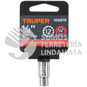 100875 D-1408-B DADO DE 1/4" 12 PUNTAS CUADRO 1/4" TRUPER