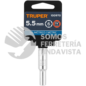 100970 D-14055-LM DADO LARGO DE 5.5 MM 6 PUNTAS CUADRO 1/4" TRUPER