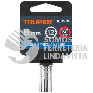 100980 D-1408-BM DADO DE 8 MM 12 PUNTAS CUADRO 1/4" TRUPER