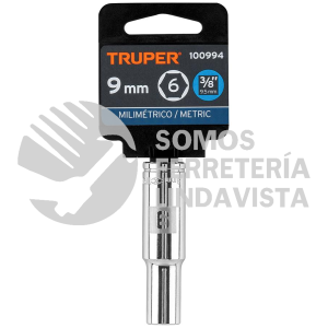 100994 D-3809-HM-L DADO LARGO DE 9 MM 6 PUNTAS CUADRO 3/8" TRUPER