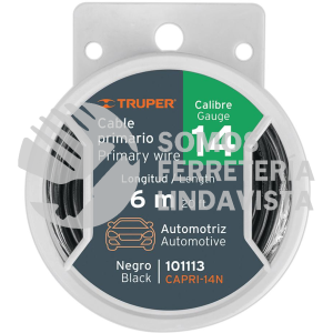 101113 CAPRI-14N CARRETE CON 6 M DE CABLE PRIMARIO NEGRO CALIBRE 14 TRUPER