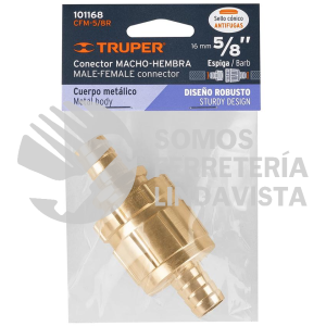 101168 CFM-5/8R JUEGO DE CONECTORES 5/8" MACHO/HEMBRA ROBUSTOS DE ALUMINIO TRUPER
