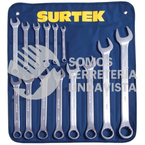COM15M JUEGO DE 14 LLAVES COMBINADAS SATINADAS METRICAS, 12 PUNTAS SURTEK