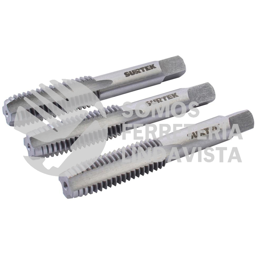 123560 JUEGO DE 3 MACHUELOS DE ACERO DE ALTA VELOCIDAD 5/16"-18NC SURTEK