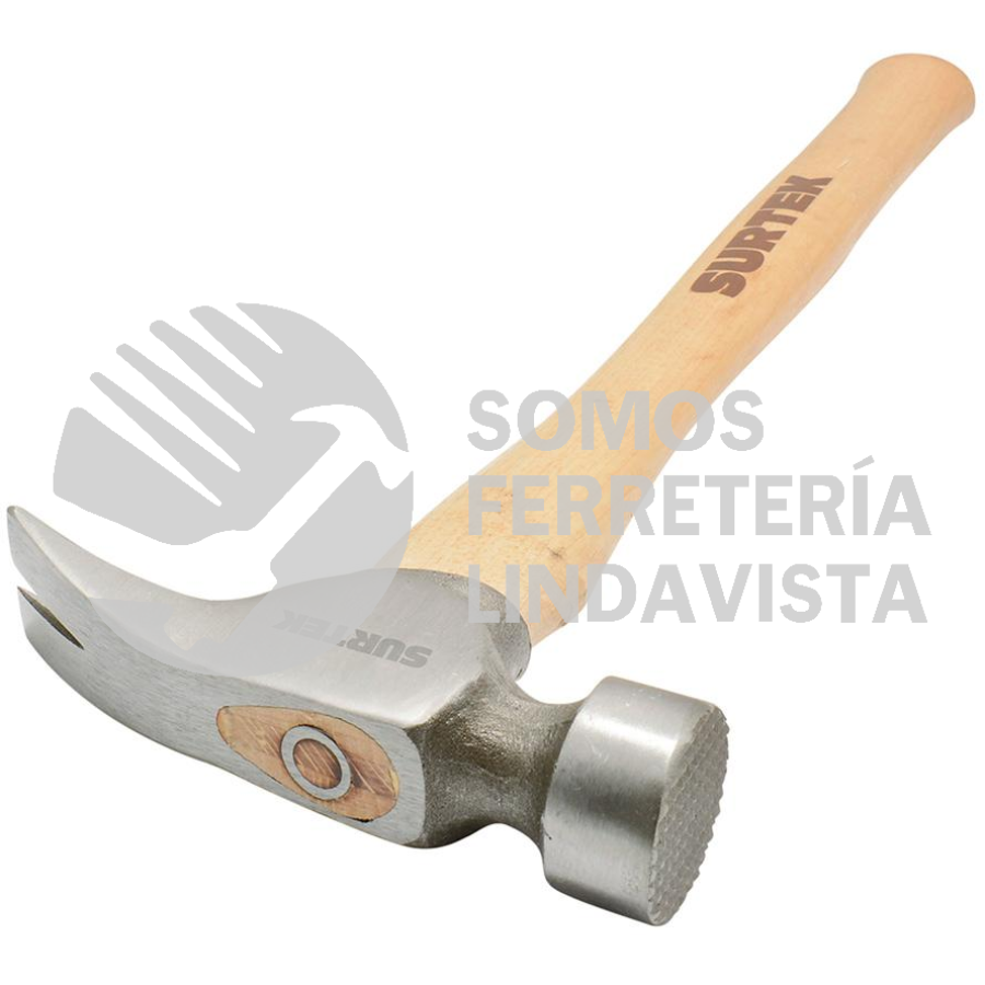 425CF MARTILLO DE UÑA TIPO CALIFORNIA RECTO CABEZA FRESADA CON MANGO DE MADERA DE 16", 25 OZ SURTEK