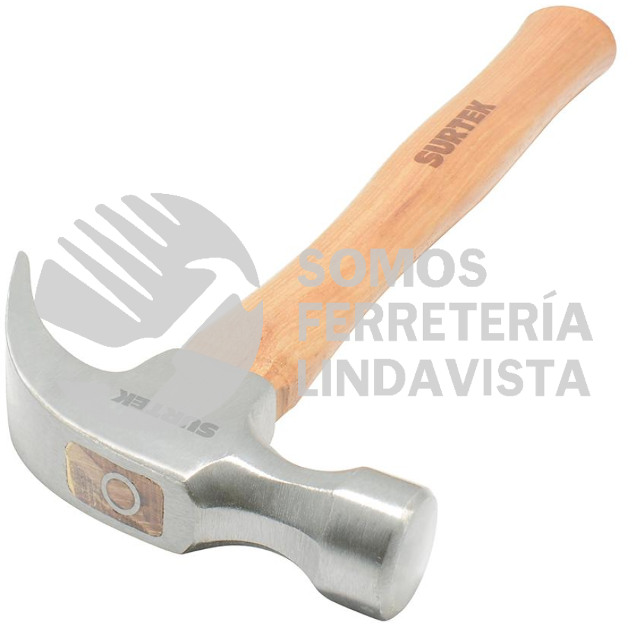 420P MARTILLO DE UÑA CURVA PULIDO CON MANGO DE MADERA DE 14", 20 OZ SURTEK