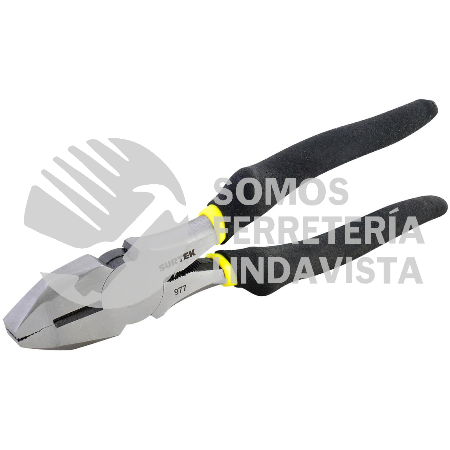 978 PINZA CON MANGO RUBBER GRIP PARA ELECTRICISTA DE 8", CORTE LATERAL NARIZ CUADRADA SURTEK