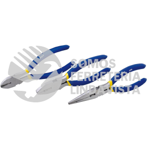 142020 JUEGO 3 PINZAS CON MANGO CON DOBLE PLASTISOL PARA ELECTRICISTA FOY