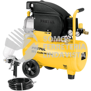 24079 COMP-KIT20P3 KIT COMPRESOR 20L PISTOLA GRAVEDAD LVMP Y MANGUERAPRETUL