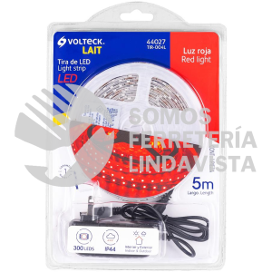 44027 TIR-004L TIRA DE LED DE 5 M 18 W PARA INTERIOR Y EXTERIOR ROJO VOLTECK