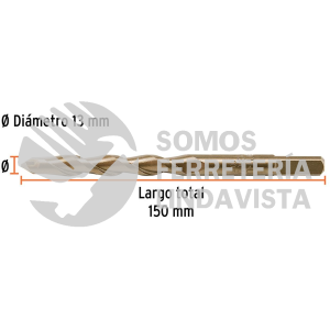 102351 BCT-13X150 BROCA PARA CONCRETO 13 X 150 MM TRUPER