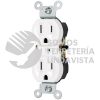 49710 CODO-SB CONTACTO DUPLEX 2 POLOS 3 HILOS STANDARD BLANCO VOLTECK