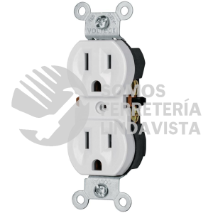 47733 CODO-SGB CONTACTO DUPLEX 2 POLOS 3 HILOS STANDARD GRANEL BLANCO VOLTECK