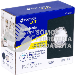 45570 EMP-117S LUMINARIO CUADRADO NEGRO SPOT ESFERICO LAMPARA NO INCLUIDA VOLTECK