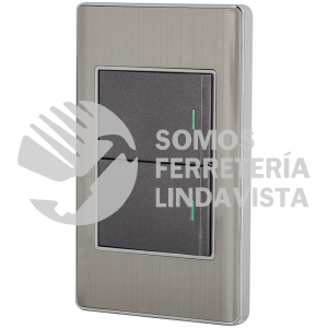47840 PA-APDO15-LA PLACA ARMADA ACERO INOX 2 INTERRUPTORES 1.5 MODULOS LISBOA VOLTECK