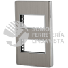 47817 PPDO-LA PLACA DE ACERO INOX CON 2 VENTANAS 1 MODULO LINEA LISBOA VOLTECK