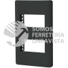 47870 PPDO-LN PLACA NEGRA DE 2 VENTANAS 1 MODULO LINEA LISBOA VOLTECK
