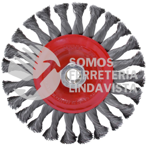 C827 CARDA CIRCULAR TRENZADA ALAMBRE FINO 6" X 0.35 MM CON ROSCA M14 URREA