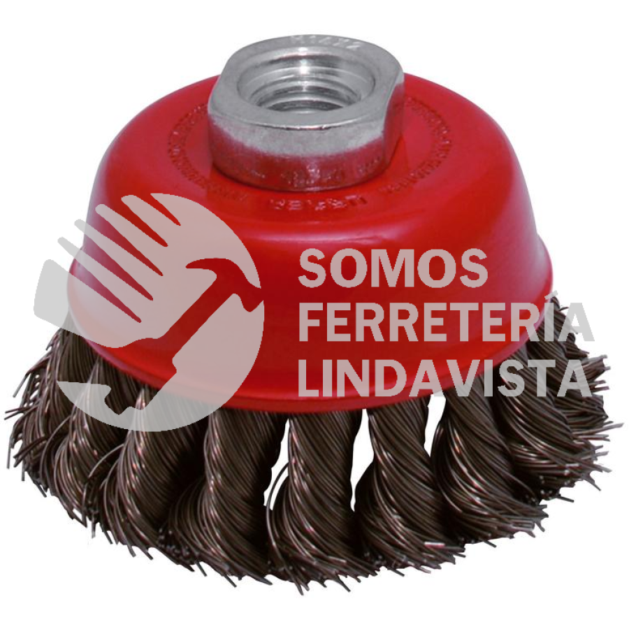 C801 CARDA COPA TRENZADA ALAMBRE FINO 3" X 0.35 MM CON ROSCA M14 URREA