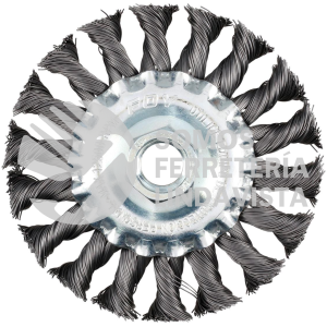 C320 CARDA CIRCULAR TRENZADA ALAMBRE DELGADO 4" X 0.35 CON ROSCA M14 FOY