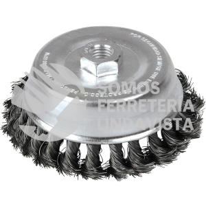 C310 CARDA COPA TRENZADA ALAMBRE GRUESO 4" X 0.50 CON ROSCA M14 FOY