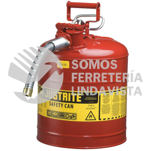 7250130 BIDON METALICO CON MAGUERA PARA GASOLINA 5 JUSTRITE