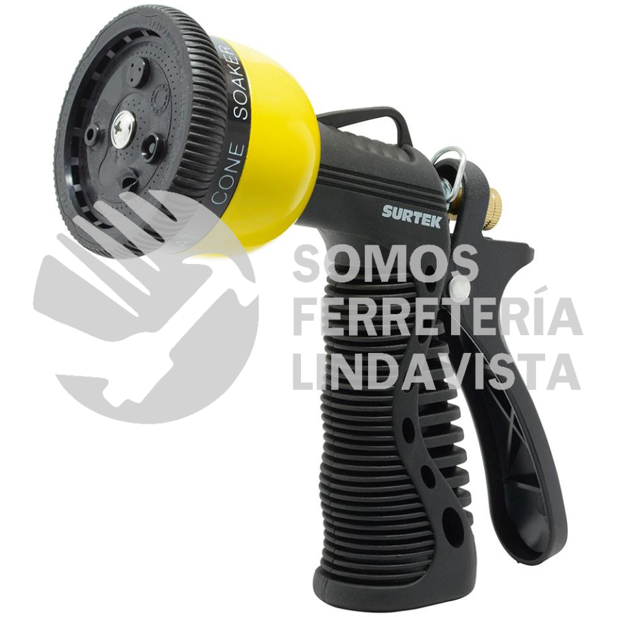 130340 PISTOLA PARA RIEGO CON RECUBRIMIENTO DE PVC CON 7 FUNCIONES 3/4" GHT SURTEK