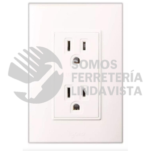 CONTACTO DOBLE POLARIZADO CON TAPA COOPER SIENNA