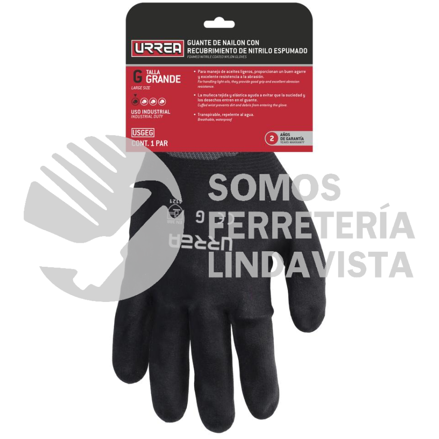 USGEC GUANTE DE NAILON CON RECUBRIMIENTO DE NITRILO ESPUMOSO CH URREA