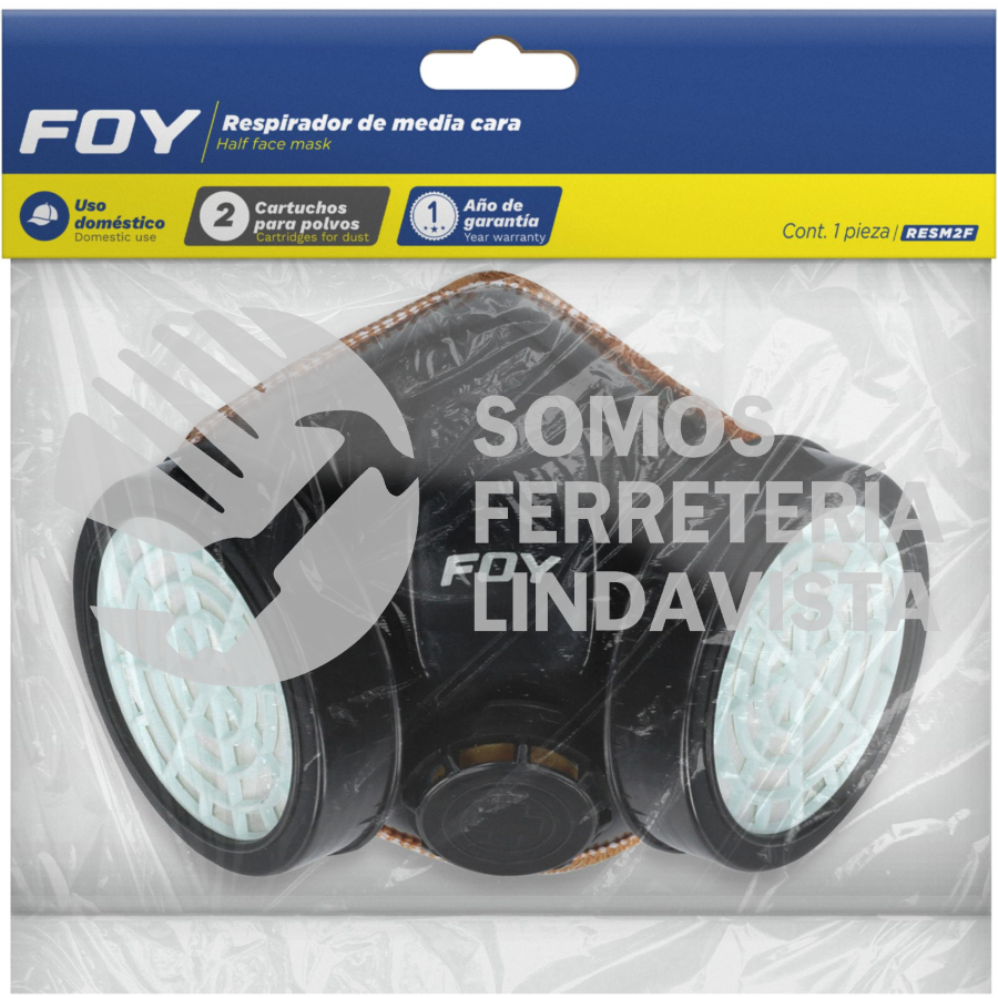 RESM2F MASCARILLA RESPIRADOR 2 FILTROS FOY