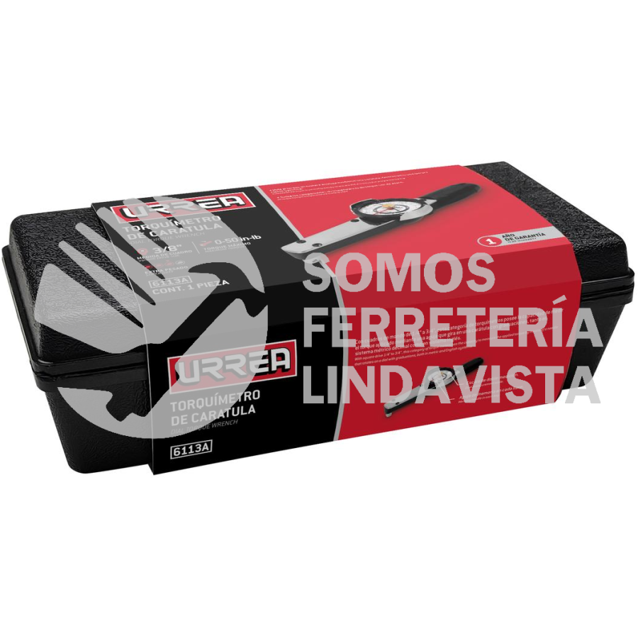 6113A TORQUÍMETRO DE CARÁTULA CUADRO DE 3/8", 0-50 FT-LB URREA