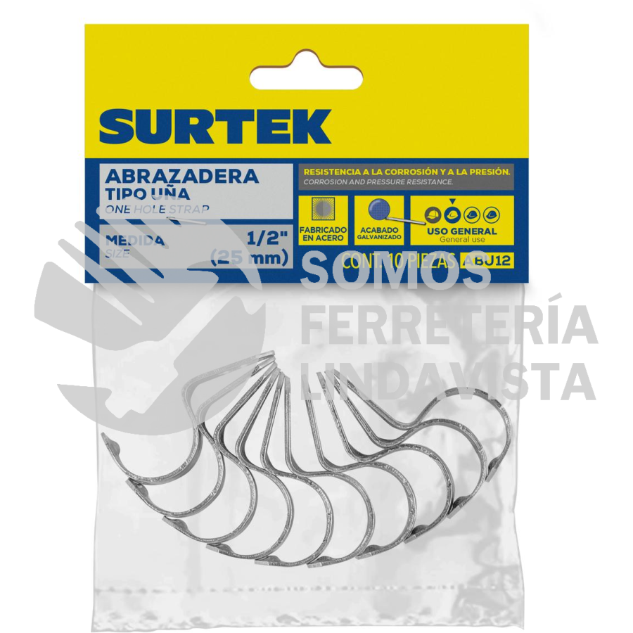 ABU2 ABRAZADERA PARA TUBO TIPO UÑA 2", 5 PIEZAS SURTEK