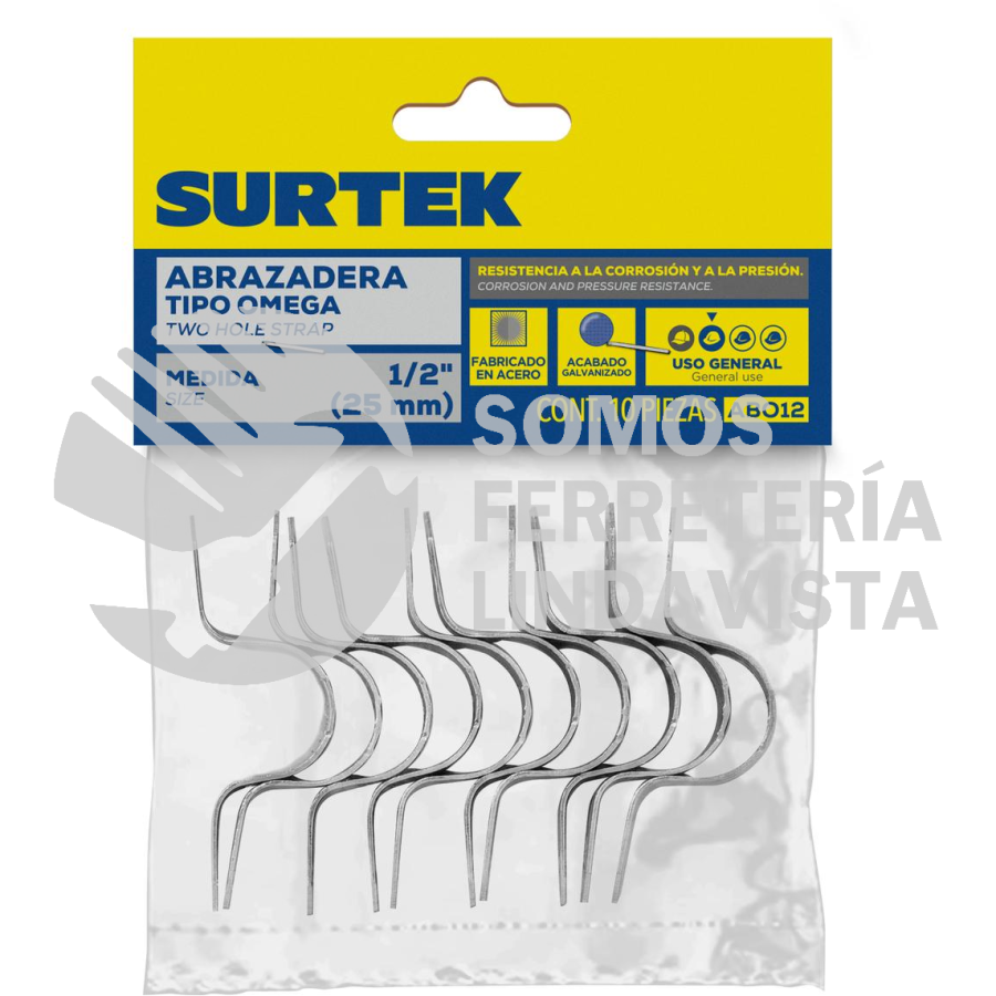 ABO1 ABRAZADERA PARA TUBO TIPO OMEGA 1", 10 PIEZAS SURTEK