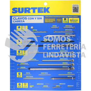 MUEC MUESTRARIO DE CLAVOS PARA MADERA O CONCRETO SURTEK