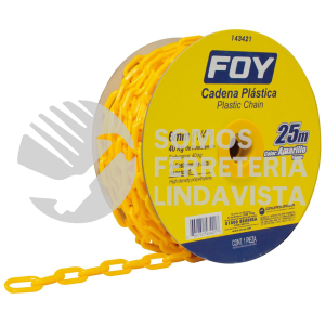 143421 CADENA PLASTICA CALIBRE 6 MM DE 25 M, COLOR AMARILLO FOY