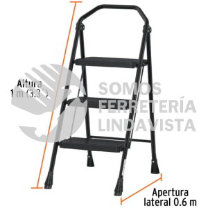 103143 ESTU-3 ESCALERA TUBULAR, PLEGABLE, 3 PELDAÑOS, TRUPER